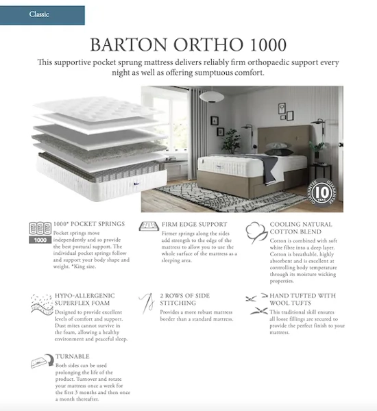 Relyon Barton Ortho 1000 Mattress